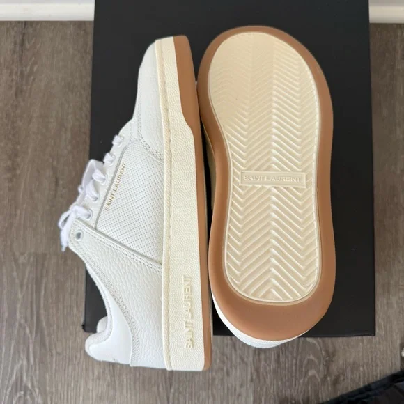 Saint Laurent YSL SL/61 lace-up white leather sneakers EU39.5, US9 - Picture 10 of 13